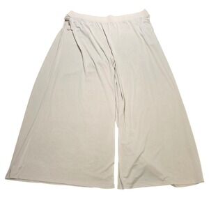 Cato Est. 1946 Wide Leg Palazzo Pants Women's Size 22/24W Tan Jersey Knit Pocket
